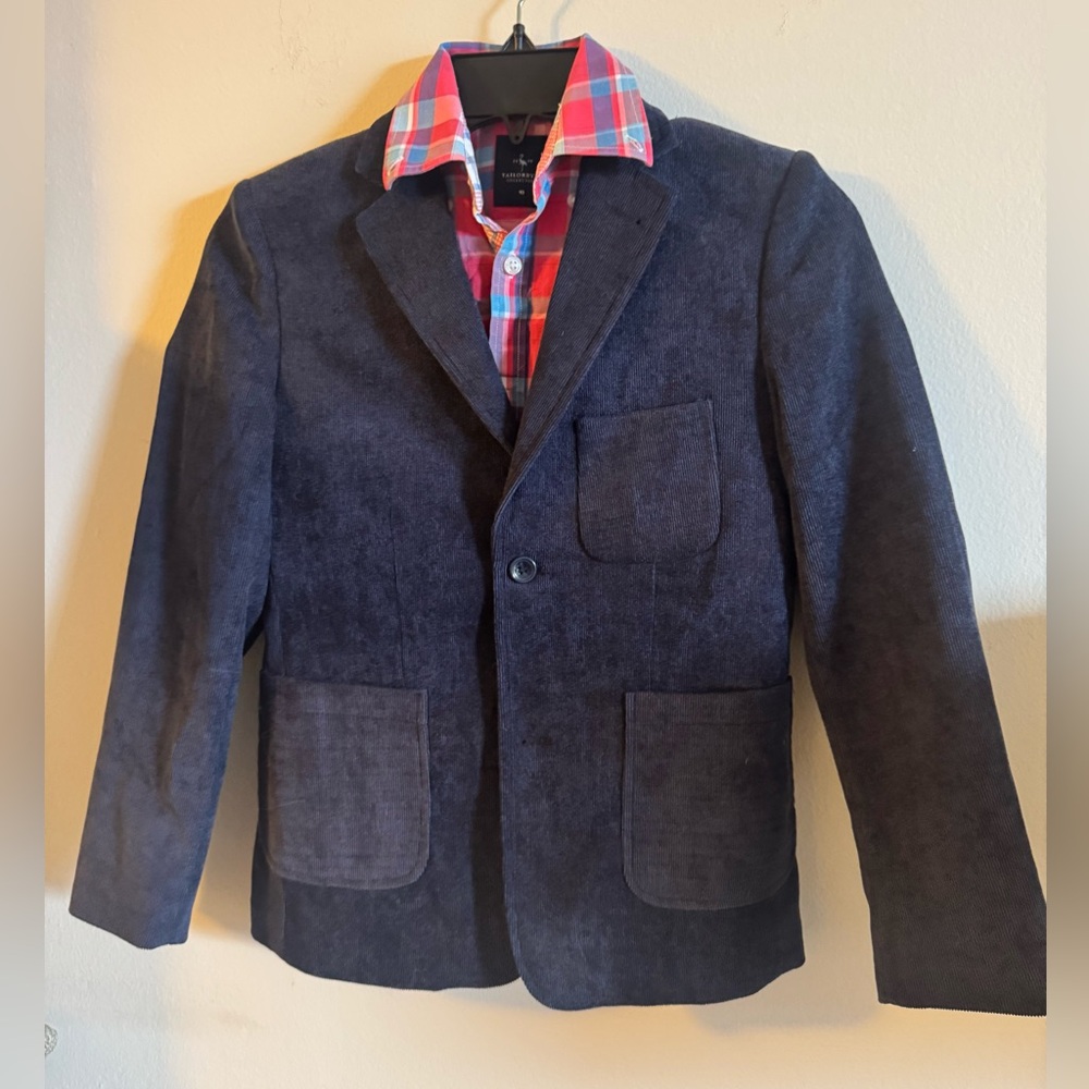 Boys Kids Size 10 Isaac Mizrahi Solid Sport Blazer Blue corduroy